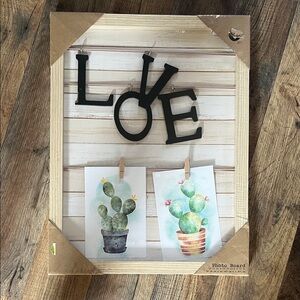 Boho/farmhouse LOVE  wooden picture brand new never opened